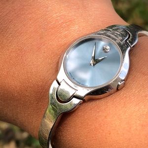 Movado SS Cuff Wristwatch.